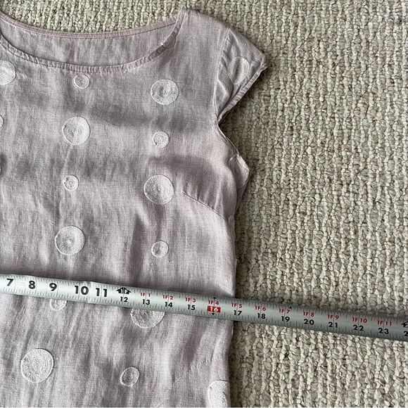 Embroidered Italian Linen Shift Dress - Picture 9 of 9